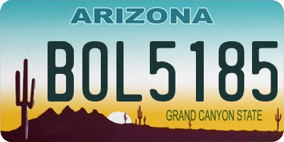 AZ license plate BOL5185