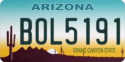 AZ license plate BOL5191