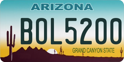 AZ license plate BOL5200