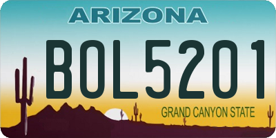 AZ license plate BOL5201