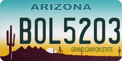 AZ license plate BOL5203
