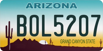 AZ license plate BOL5207