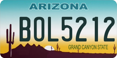 AZ license plate BOL5212