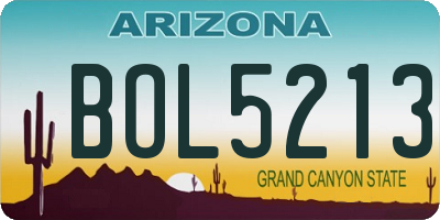AZ license plate BOL5213
