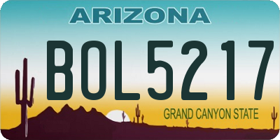 AZ license plate BOL5217