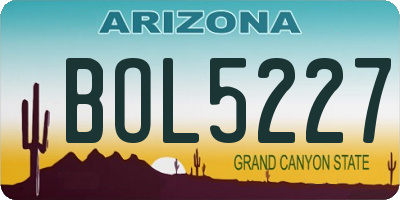 AZ license plate BOL5227