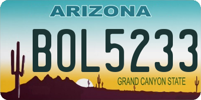 AZ license plate BOL5233