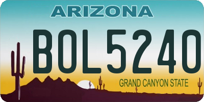 AZ license plate BOL5240