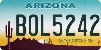 AZ license plate BOL5242