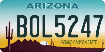 AZ license plate BOL5247
