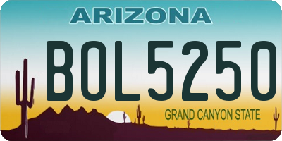 AZ license plate BOL5250