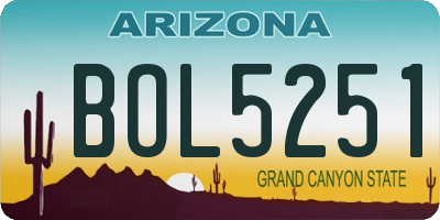 AZ license plate BOL5251