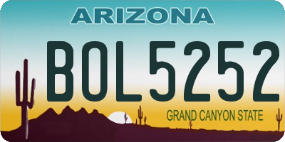 AZ license plate BOL5252