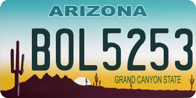 AZ license plate BOL5253