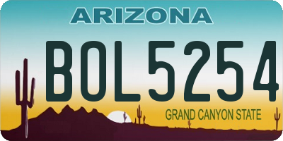 AZ license plate BOL5254