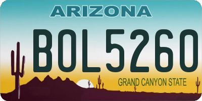 AZ license plate BOL5260