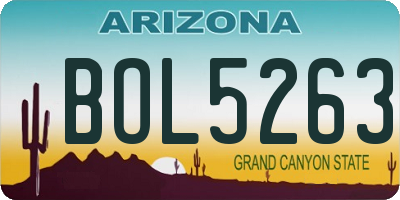 AZ license plate BOL5263