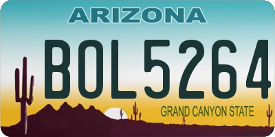 AZ license plate BOL5264