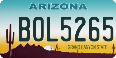 AZ license plate BOL5265