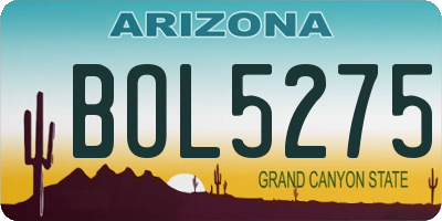 AZ license plate BOL5275