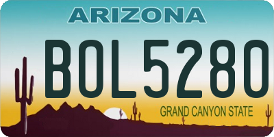 AZ license plate BOL5280