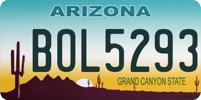 AZ license plate BOL5293