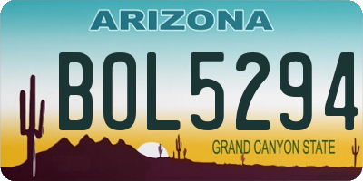 AZ license plate BOL5294