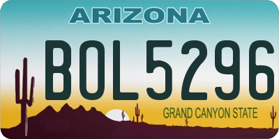 AZ license plate BOL5296