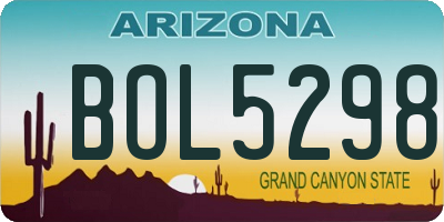 AZ license plate BOL5298
