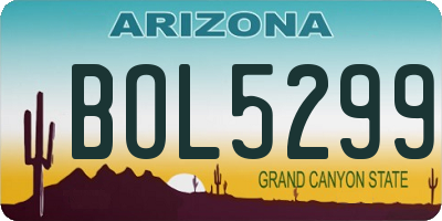 AZ license plate BOL5299