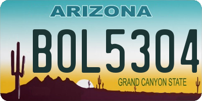 AZ license plate BOL5304