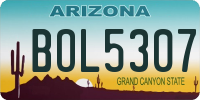 AZ license plate BOL5307