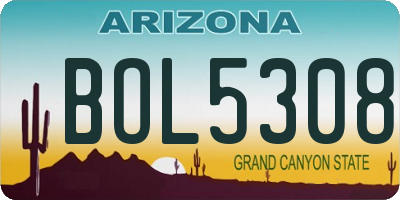 AZ license plate BOL5308