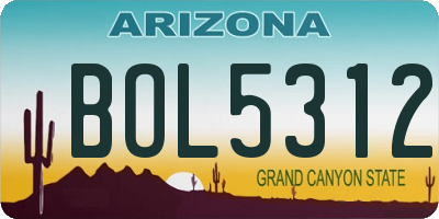 AZ license plate BOL5312