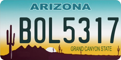 AZ license plate BOL5317