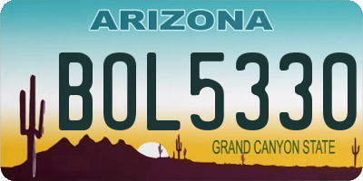 AZ license plate BOL5330