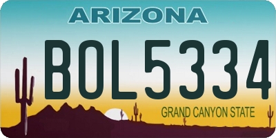 AZ license plate BOL5334