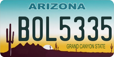 AZ license plate BOL5335