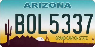 AZ license plate BOL5337