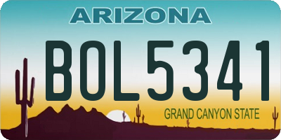 AZ license plate BOL5341