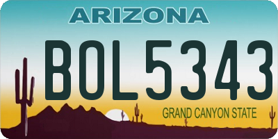 AZ license plate BOL5343