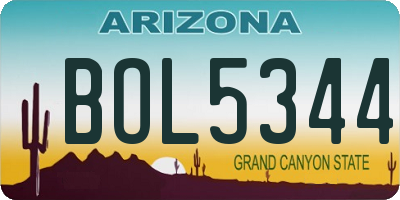 AZ license plate BOL5344