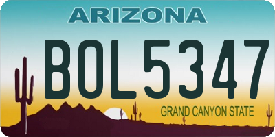 AZ license plate BOL5347
