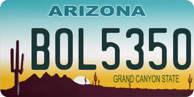AZ license plate BOL5350