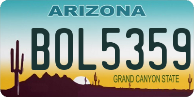 AZ license plate BOL5359