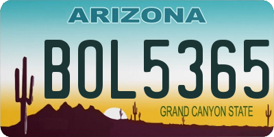 AZ license plate BOL5365