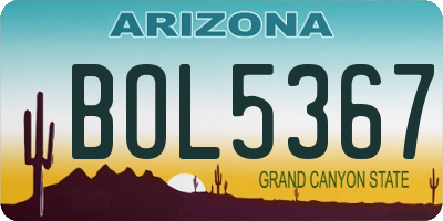 AZ license plate BOL5367
