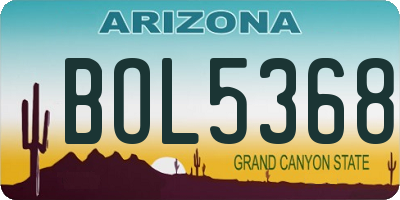 AZ license plate BOL5368