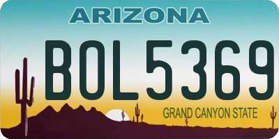 AZ license plate BOL5369