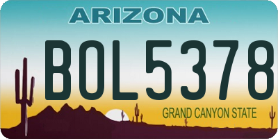 AZ license plate BOL5378